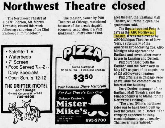 Northwest Theatre - Oct 22 1982 Closed (newer photo)